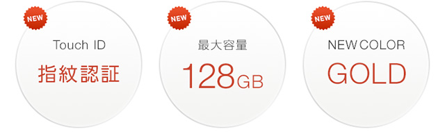 Touch ID 指紋認証 最大容量128GB NEW COLOR GOLD